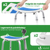 Siege de douche ergonomique a hauteur reglable en Aluminum HDPE bleu - vuunut.com