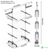 Sechoir a linge inox etendoir robuste ailes pliables 3 niveaux - vuunut.com