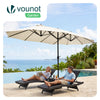Parasol Jardin Double Aluminium 270 x 460 cm beige - vuunut.com