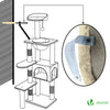 Arbre à Chat 138cm avec Griffoir Plateforme Niche et Capsule Spatiale beige - vuunut.com