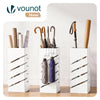 Porte-parapluies Metal avec bac de recuperation eau et 4 Crochets Motif Diagonal 15.5 x 15.5 x 43.5 cm blanc - vuunut.com