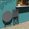 Ensemble bistro extérieur 1 table 2 chaises acier gris - vuunut.com