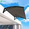 Auvent de porte marquise 100x80 cm transparent en Polycarbonate anti UV Marron - vuunut.com