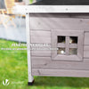 Maison pour Chat en bois avec toit bitumé autoportant et porte à lamelles PVC Gris - vuunut.com