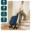 Chariot de courses pliable monte escalier bleu marine - vuunut.com