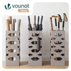 Porte-parapluies Metal avec bac de recuperation eau et 4 Crochets Motif Hexagonal 15.5 x 15.5 x 43.5 cm beige - vuunut.com