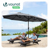 Parasol Jardin Double Aluminium 270 x 460 cm gris - vuunut.com