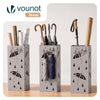 Porte-parapluies Metal avec bac de recuperation eau et 4 Crochets Motif Parapluie 15.5 x 15.5 x 43.5 cm beige - vuunut.com