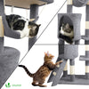 Arbre à Chat 154cm avec Griffoir Plateforme Niche XXL Gris - vuunut.com