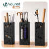 Porte-parapluies Metal avec bac de recuperation eau et 4 Crochets Motif Parapluie 15.5 x 15.5 x 43.5 cm noir - vuunut.com