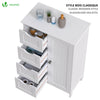 Meuble de salle de bain rangement 4 tiroirs 1 porte 82x55x30cm blanc - vuunut.com