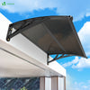 Auvent de porte marquise 120x80 cm transparent en Polycarbonate anti UV Marron - vuunut.com