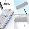 Balai microfibre et Seau Essoreur avec 6 serpillères Réutilisables Balai Plat Double compartiment blanc - vuunut.com