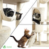 Arbre à Chat 154cm avec Griffoir Plateforme Niche XXL Beige - vuunut.com