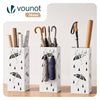 Porte-parapluies Metal avec bac de recuperation eau et 4 Crochets Motif Parapluie 15.5 x 15.5 x 43.5 cm blanc - vuunut.com