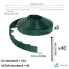 Bordure de jardin PVC flexible 20m avec piquets vert - vuunut.com