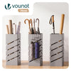 Porte-parapluies Metal avec bac de recuperation eau et 4 Crochets Motif Diagonal 15.5 x 15.5 x 43.5 cm beige - vuunut.com