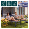 Lot de 2 Bain de soleil transat aluminium en textilene 190x62x31cm gris - vuunut.com