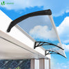 Auvent de porte marquise 200x80 cm transparent en Polycarbonate anti UV Noir - vuunut.com