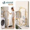 Sechoir a linge vertical tour etendoir pliable 3 niveaux 99x69x135.5 cm style bois blanc - vuunut.com