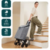 Chariot de courses pliable monte escalier style oxford gris - vuunut.com