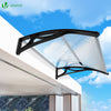 Auvent de porte marquise 100x80 cm transparent en Polycarbonate anti UV Noir - vuunut.com
