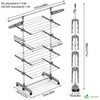 Sechoir a linge inox etendoir robuste ailes pliables 4 niveaux - vuunut.com