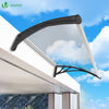Auvent de porte marquise 100x80 cm transparent en Polycarbonate anti UV Noir - vuunut.com