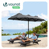 Parasol Jardin Double Aluminium 150 x 300 cm gris - vuunut.com