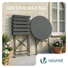 Set de Bistro en metal 1 table 2 chaises Gris - vuunut.com