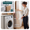 Etendoir a linge telescopique pliable extensible ailes hautes 284x55x122cm metal blanc - vuunut.com