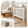 Cache radiateur en MDF avec lattes et etagere 111×19×82 cm Blanc - vuunut.com