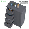 Meuble de salle de bain rangement 4 tiroirs 1 porte 82x55x30cm gris - vuunut.com