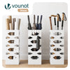 Porte-parapluies Metal avec bac de recuperation eau et 4 Crochets Motif Hexagonal 15.5 x 15.5 x 43.5 cm blanc - vuunut.com