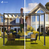 Pergola retractable 3x3m en metal et toile Polyester haute densite 180g/m2 beige - vuunut.com