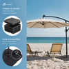 Lot de 4 dalles lestage parasol HDPE 60L eau - 100kg sable noires - vuunut.com