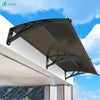 Auvent de porte marquise 200x80 cm transparent en Polycarbonate anti UV Marron - vuunut.com