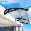 Auvent de porte marquise 200x80 cm transparent en Polycarbonate anti UV Noir - vuunut.com