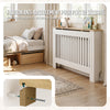 Cache radiateur en MDF avec lattes et etagere 111×19×82 cm Blanc Chêne - vuunut.com