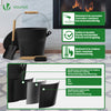 Seau à Cendres en Métal avec Couvercle Pelle et Balai à Main 5L Noir - vuunut.com