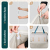 Panier a linge 3 compartiments et sacs amovibles auto ajustant avec couvercle 170L Beige - vuunut.com