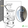 Arbre à Chat 138cm avec Griffoir Plateforme Niche et Capsule Spatiale gris - vuunut.com