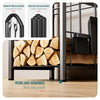 Porte buches cheminee avec 4 outils en metal noir - vuunut.com