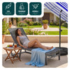 Bain de soleil transat aluminium en textilene 190x62x31cm gris - vuunut.com
