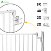 Barriere de securite cheminee pliable 3.75M 6 panneaux blanc - vuunut.com