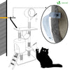 Arbre à Chat 154cm avec Griffoir Plateforme Niche XXL Gris - vuunut.com