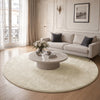 Tapis de salon poils ras doux antiderapant ф200cm uni beige - vuunut.com
