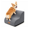 Escalier pour chien et chat en mousse haute densite et housse lavable 40x40x30cm gris - vuunut.com