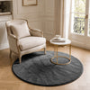 Tapis de salon poils ras doux antiderapant ф120cm uni anthracite - vuunut.com