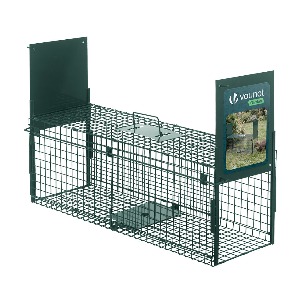 Piege pour animaux vivants cage trappe en metal 80x26x34cm vert - vuunut.com